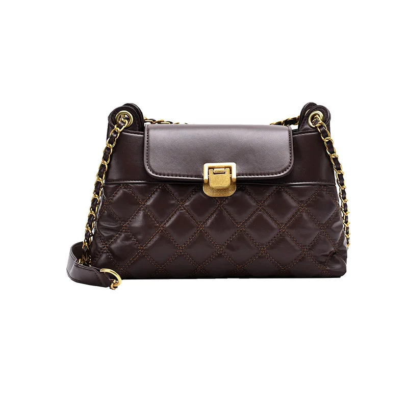 Lingge Embroidery Handbag Women's Shoulder Messenger Bag