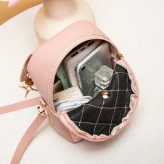 Lingge Women's Small Square Shoulder Bag with Mobile Phone Bags