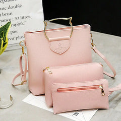 3PCS Women Leather Satchel Shoulder Crossbody Bag Wallet Evening Bag Set