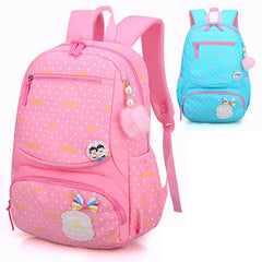 Cute Elementary Princess School Bags For Girls Dot Printed Backpacks
