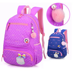 Cute Elementary Princess School Bags For Girls Dot Printed Backpacks