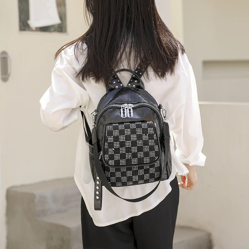 Women's Cowhide Leather Backpack Large Capacity