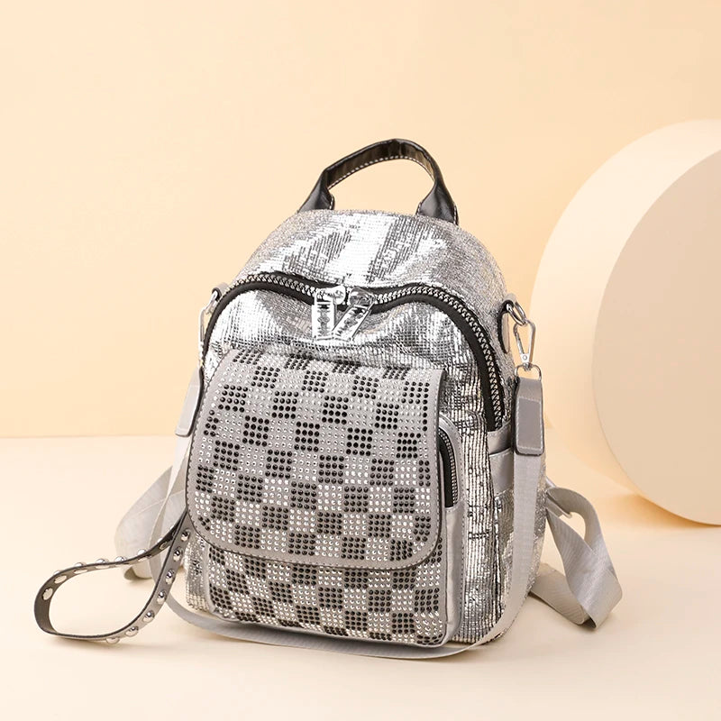 Women's Cowhide Leather Backpack Large Capacity