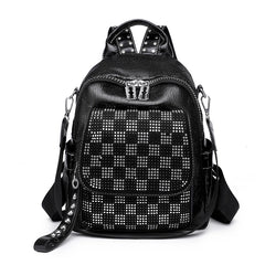 Women's Cowhide Leather Backpack Large Capacity
