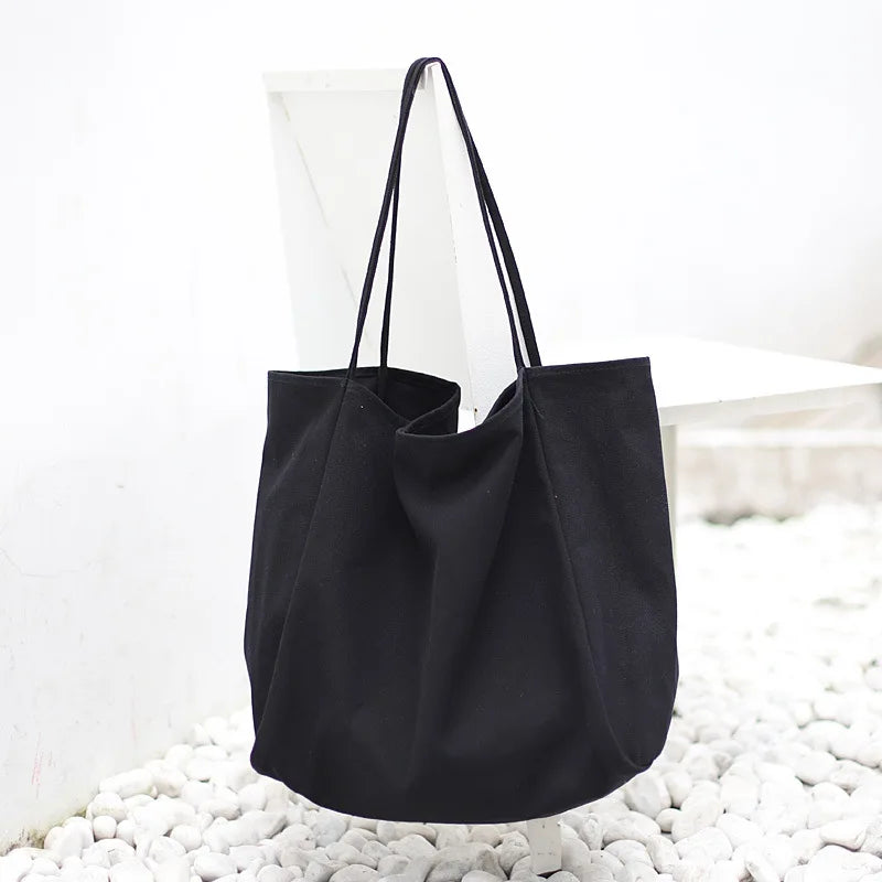 Large Capacity Minimalist Style Ladies Shoulder Bag Casual Canvas Tote Bag