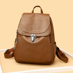 Soft Leather Women Backpack - School Backpack