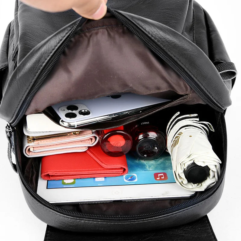 Soft Leather Women Backpack - School Backpack