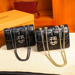 Diamond Flap Quilted Chain Handbag Women Bag Pu Leather Messenger Bag