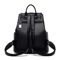Women Backpack Vintage Travel Soft Leather Backpack Large Capacity Bookbag