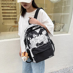 Graffiti Print Backpack School Bag for Teenage Girls Boys
