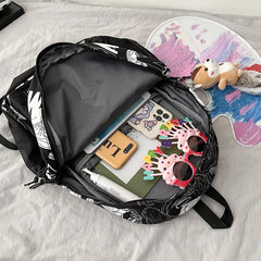 Graffiti Print Backpack School Bag for Teenage Girls Boys