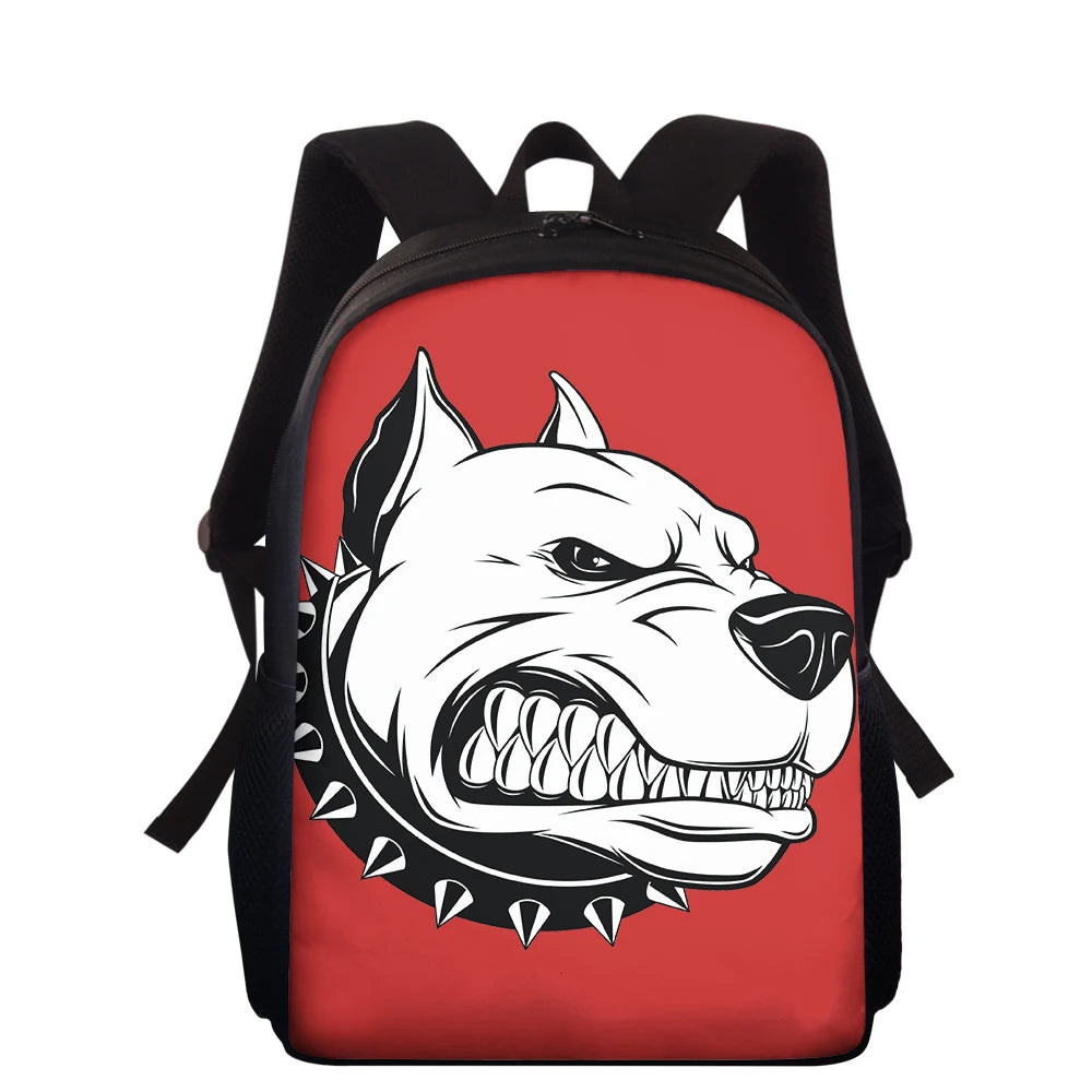 Pit Bull Dog Print School Backpack 15 Inch Girls Boys Women Mochila Escolar