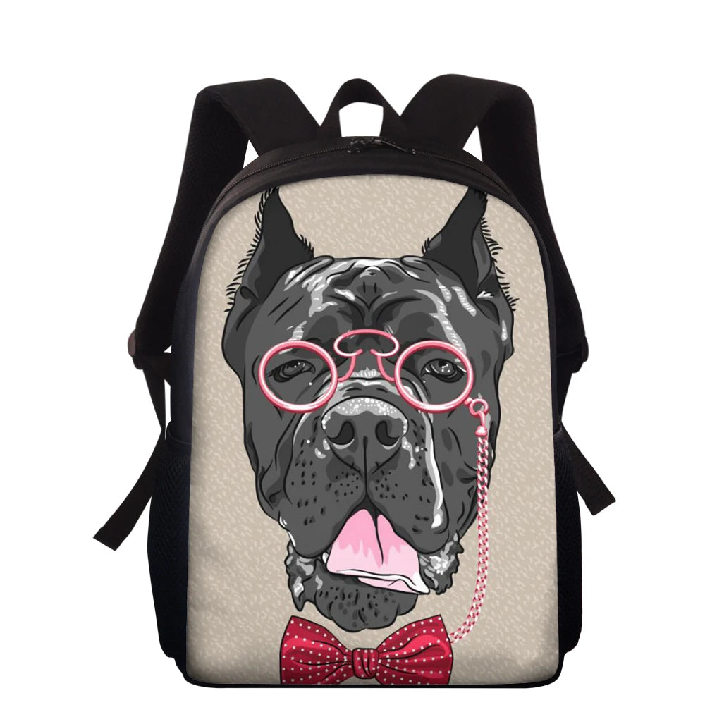 Pit Bull Dog Print School Backpack 15 Inch Girls Boys Women Mochila Escolar
