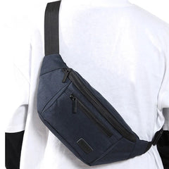 Men Waterproof Canvas Waist Bag Large Capacity Fanny Pack Phone Pouch