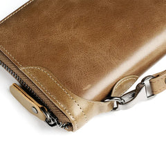 Men Leather Wallets Long Clutch Multifunctional Business Handy Bags