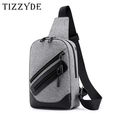 Men Solid Shoulder Messenger Chest Bag Large Capacity