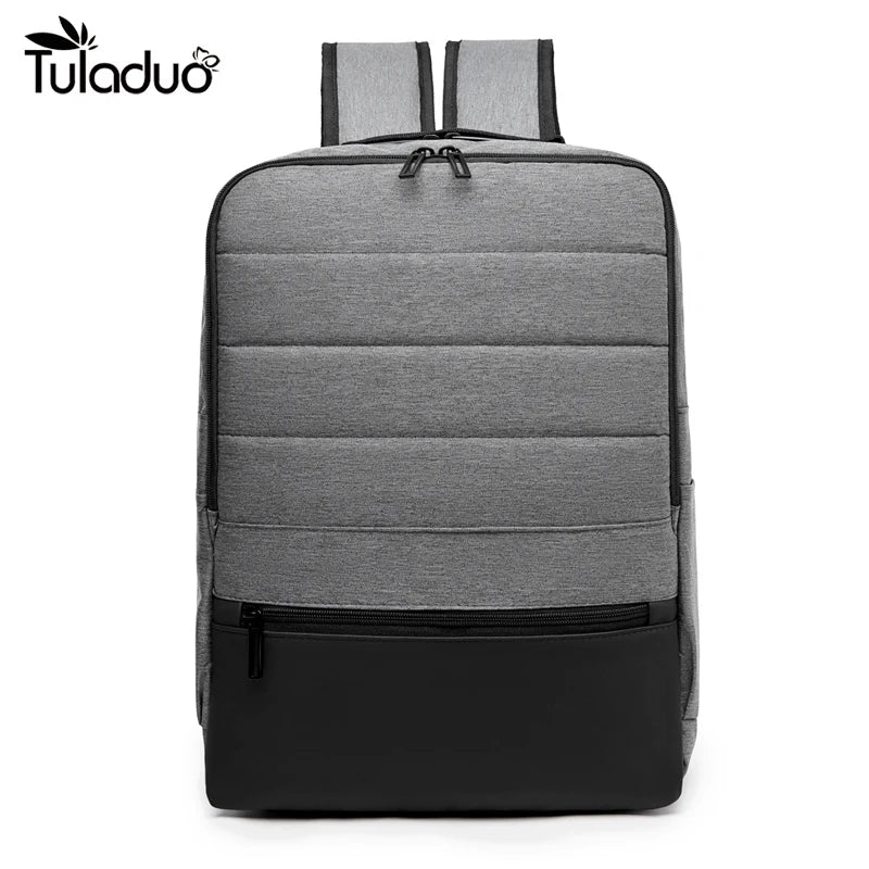 Men's Waterproof Casual Backpack USB Charging 14-Inch Large Capacity