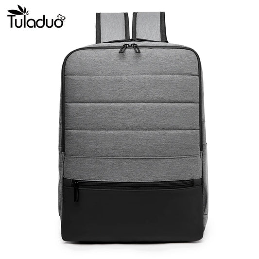 Men's Waterproof Casual Backpack USB Charging 14-Inch Large Capacity