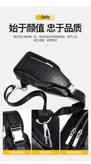 Men's Crocodile Chest Bag Large Capacity Crossbody Shoulder Bag