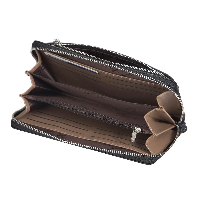 Men's Zipper Clutch Wallet Large Capacity Mobile Phone Bag