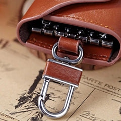 Leather Men's Key Holder Hasp Organizer Housekeeper Keychain