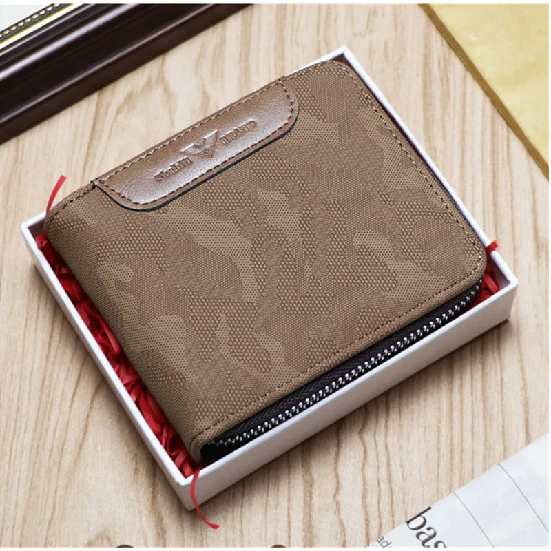 Men's Camo Zipper Wallet Big Capacity