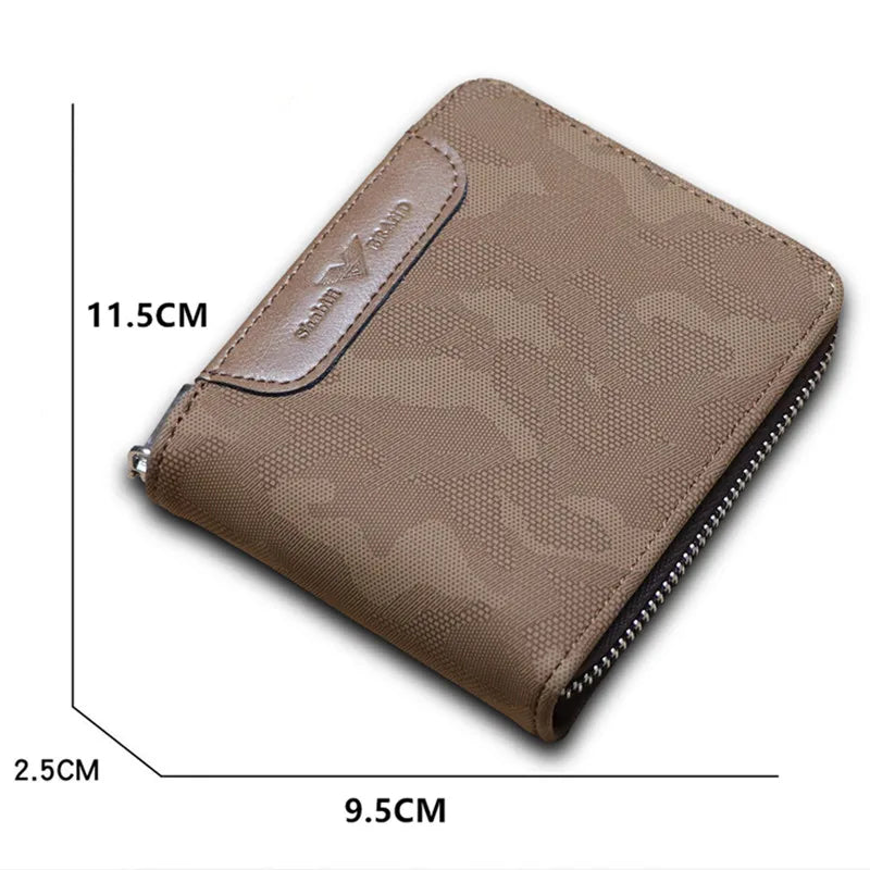 Men's Camo Zipper Wallet with Big Capacity