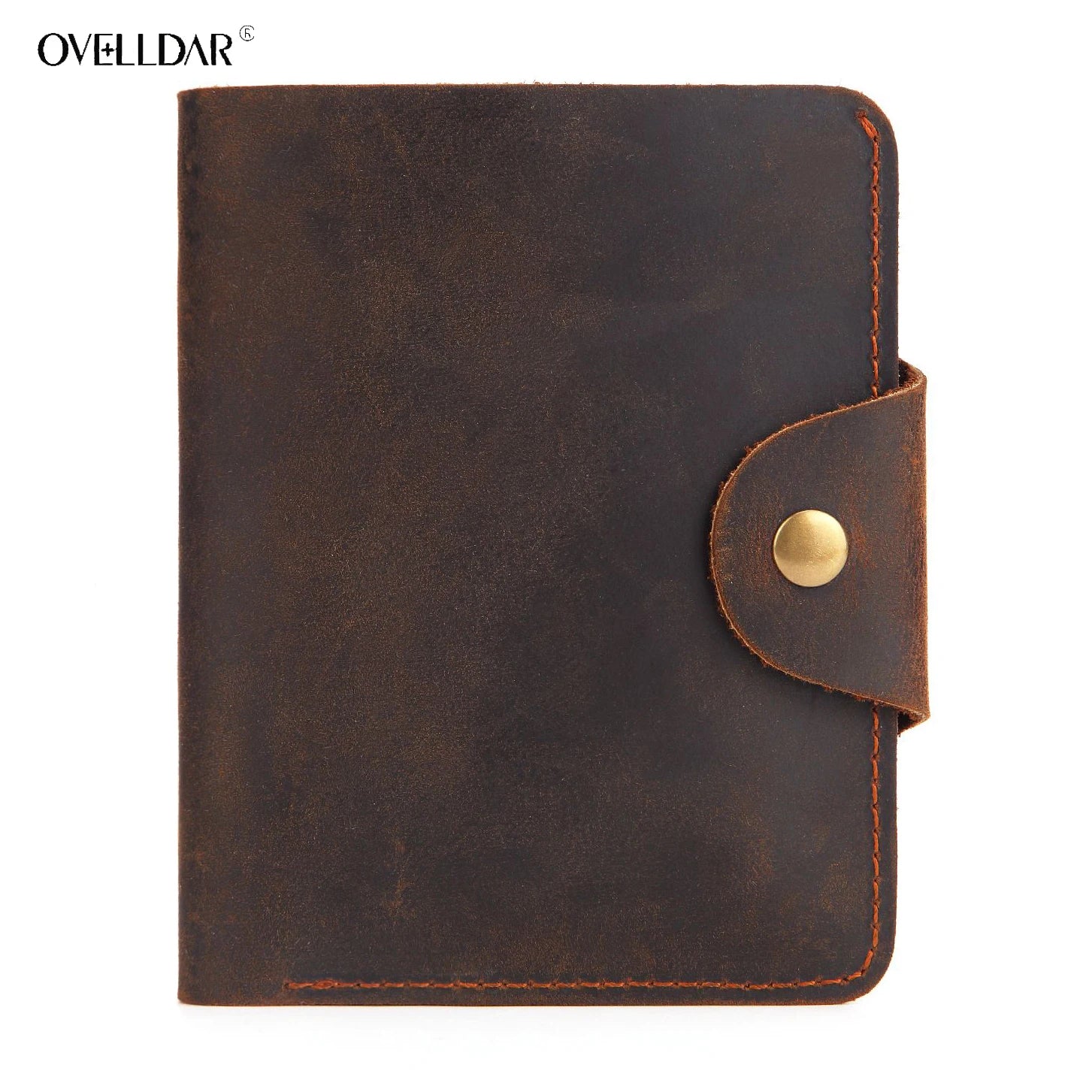 Men's Cowhide Oil Wax Leather Wallet Vintage Business Man Purse