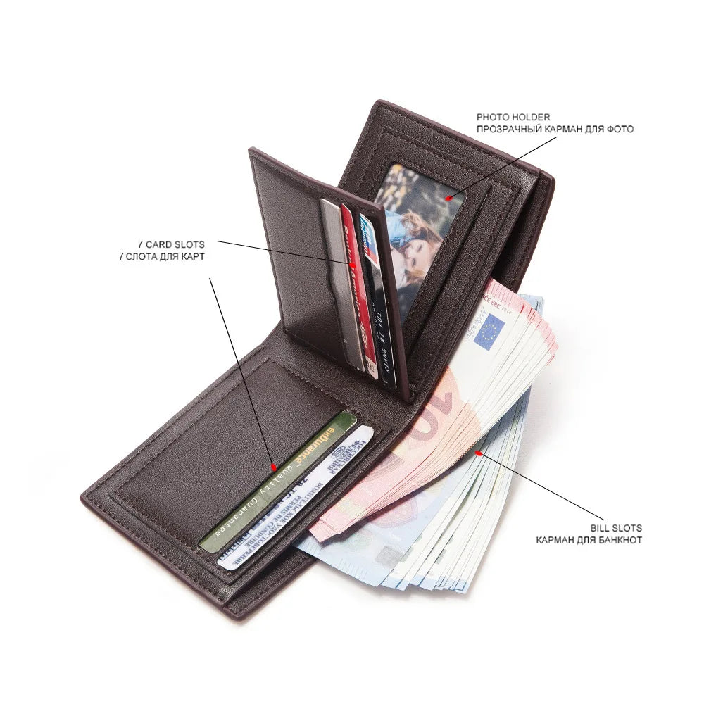 Men's Multifunctional Short Wallet Business Clutch Purse