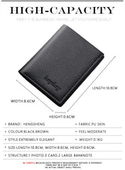 Men's Wallet Smooth Leather Multi-function Short Wallet