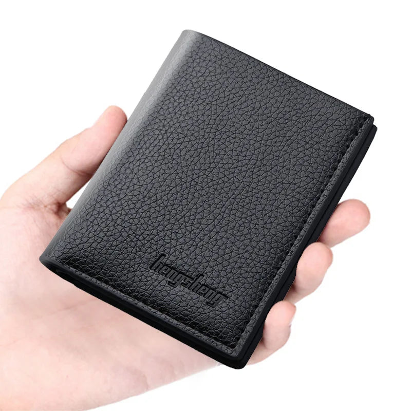 Men's Soft Leather Multi-function Short Wallet
