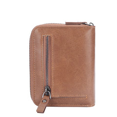 Men's Wallet Pu Leather Short Purse Men Hasp Zipper Clutch Solid