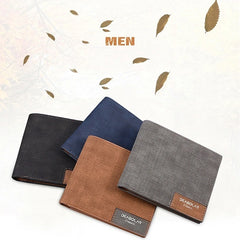 Men's Short Frosted Leather Wallet