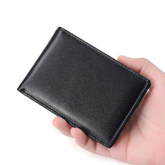 Men's Short Leather Wallet Retro Two Fold Vertical Wallet Youth Multi-Card