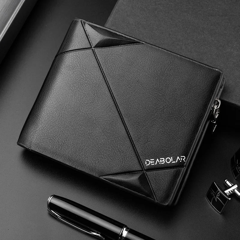 Men's Zipper Wallet, Personalized Business Multifunction Wallet