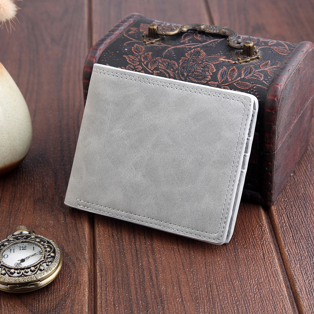 Men's Short Scrub Wallet, Dollar Clip, Ultra-thin, Driver's Bag