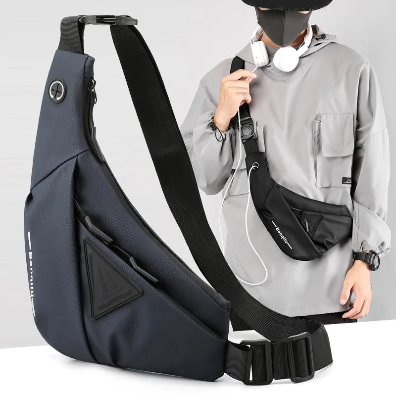 Men's Waterproof Crossbody Backpack for Outdoor Hiking