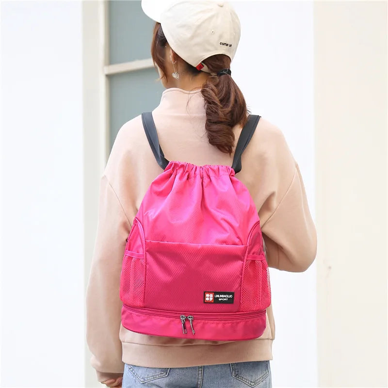 Drawstring Backpack Large Capacity Bag Travel Gym Bag