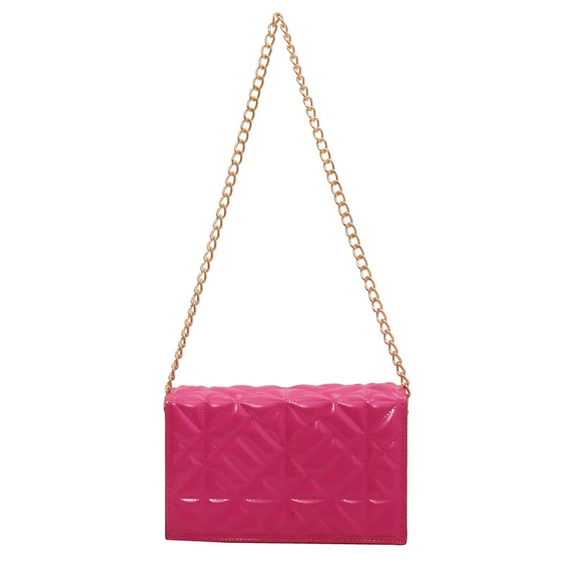 Solid Shoulder Bags Chain Texture Bags High Bags