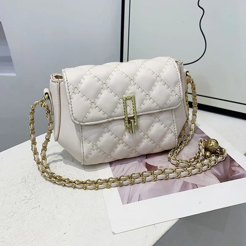 Metal Buckle Handbag Chain Small Shoulder Bag Crossbody Bag