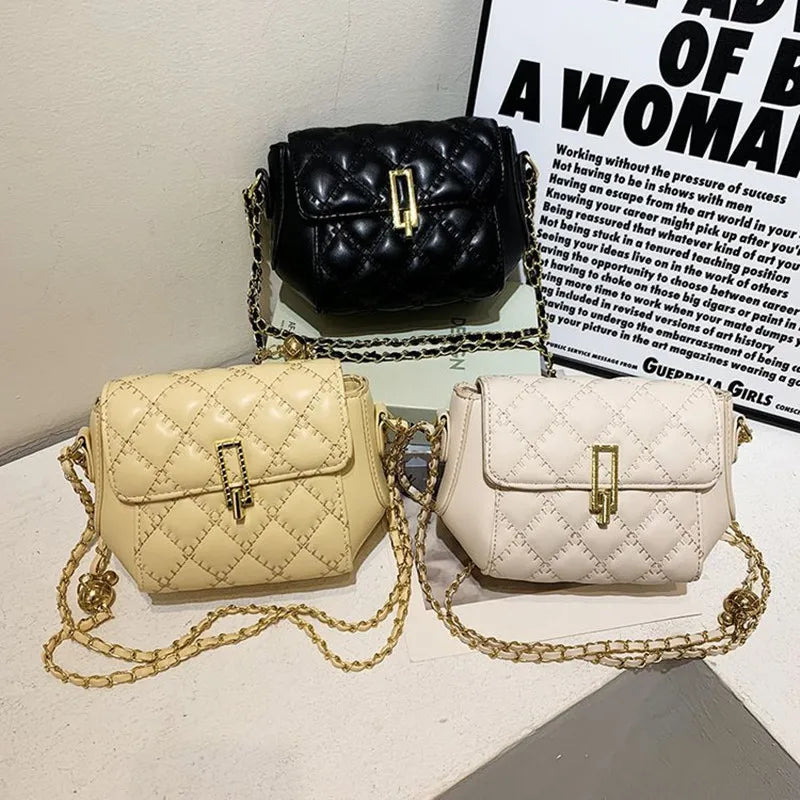 Metal Buckle Handbag Chain Small Shoulder Bag Crossbody Bag