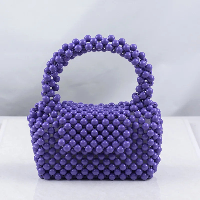 Beaded Acrylic Mini Square Bag for Women