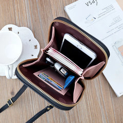 Mini Small Satchel Rhombus Diagonal Compact Zipper Wallet Female