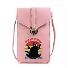 Pew Print Crossbody Phone Bag Universal Touch Screen Storage Pack