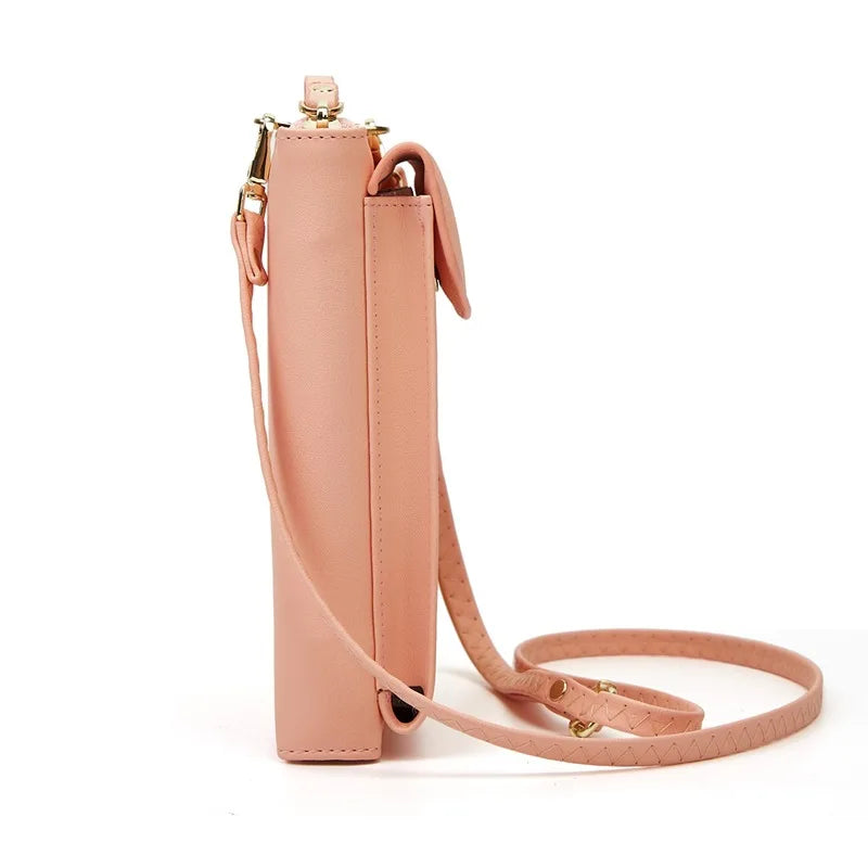 Retro Card Bag Shoulder Messenger Ladies Wallet Zipper Soft Casual Hand Bag