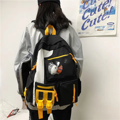 Multi-pocket Patchwork Backpack Waterproof Schoolbag Teenage Girl Backpacks