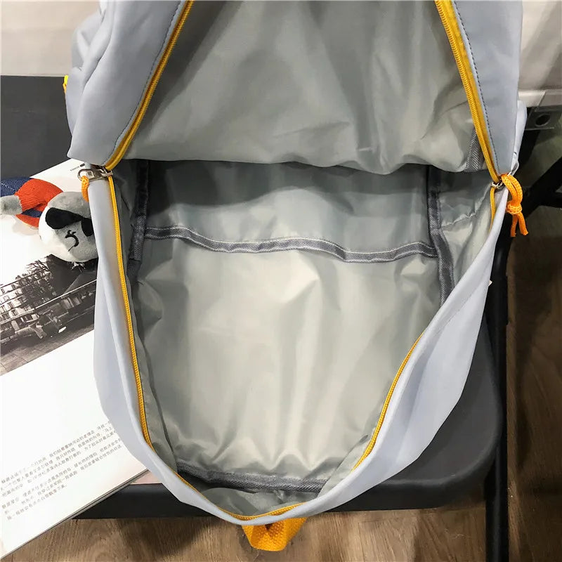 Multi-pocket Patchwork Backpack Waterproof Schoolbag Teenage Girl Backpacks