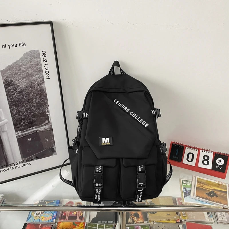 Waterproof Nylon Female Backpack Large Capacity School Bag Men Laptop Backpacks