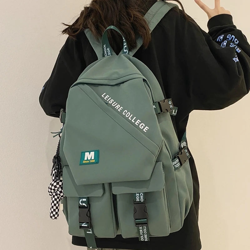 Waterproof Nylon Female Backpack Large Capacity School Bag Men Laptop Backpacks