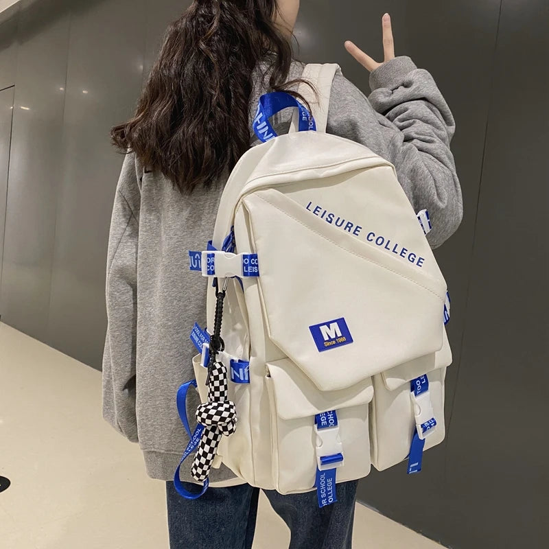 Waterproof Nylon Female Backpack Large Capacity School Bag Men Laptop Backpacks